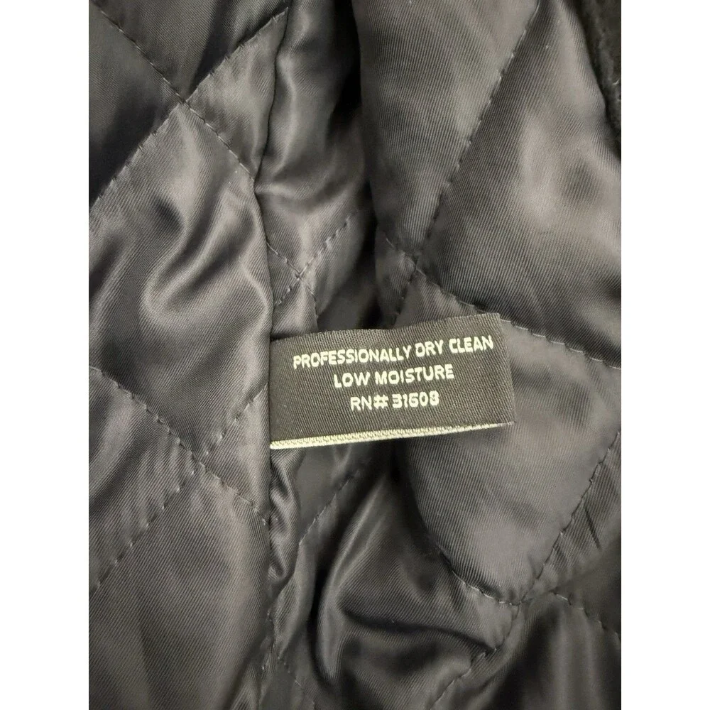 Jos. A. Bank Black Wool Cashmere Bomber Jacket Men’s Large Quilted Lined Zip